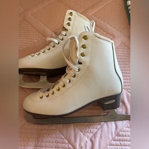 Lake Placid Ice Skates with Gold Accents